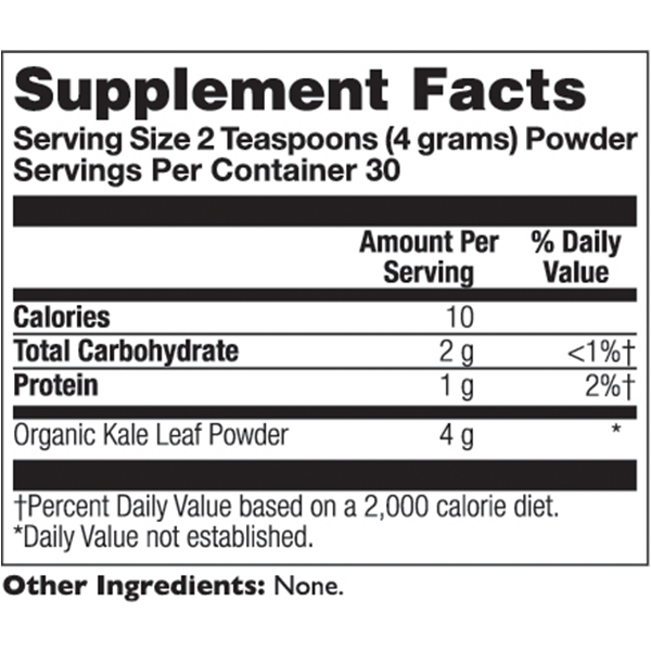 Kale Leaf Powder, Organic - Unflavored